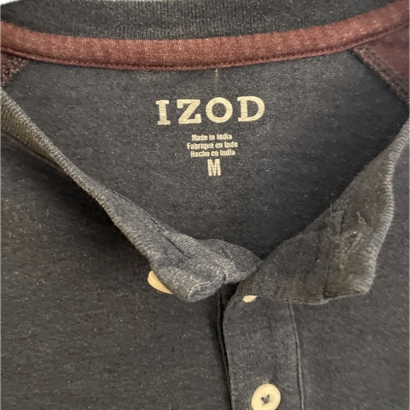 Izod Men's Color-Blocked Long-Sleeve Jersey in Blue & Red. Size M. - Picture 4 of 4